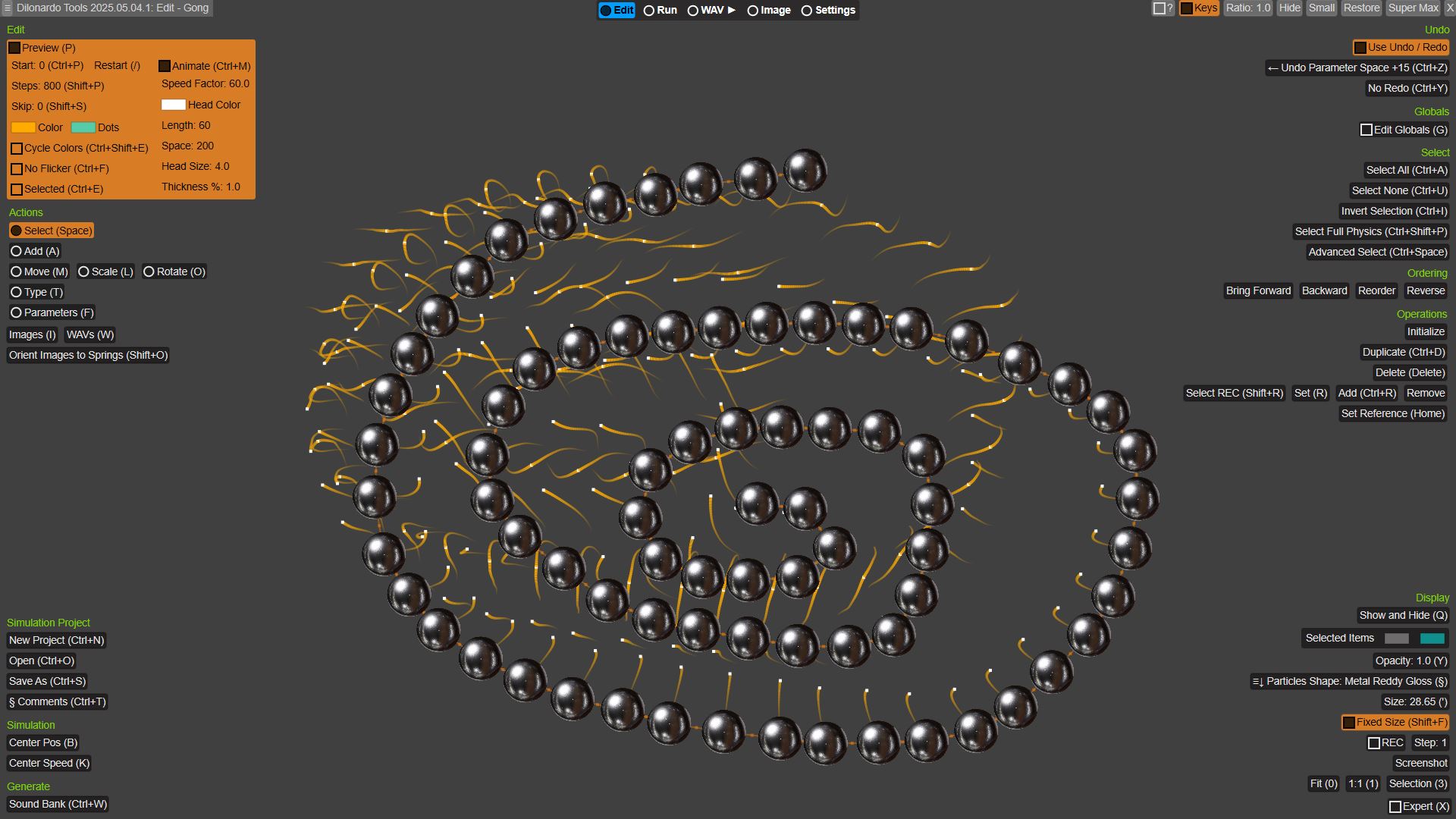 Simulation editor<br>with preview